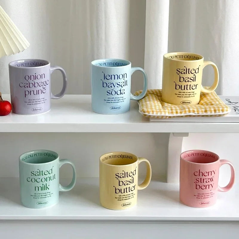 Aesthetic Breakfast-Inspired Ceramic Mugs