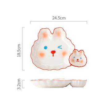 Colorful Ceramic Kids Plates in Fun Shapes – Bunny, Panda, Leaf, Citrus, Cloud & Cartoon Character Dishes for Toddlers and Children