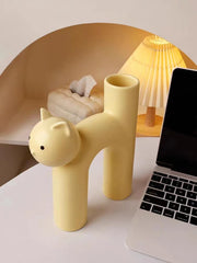 Cute Ceramic Cat-Shaped Vase