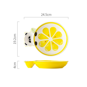 Colorful Ceramic Kids Plates in Fun Shapes – Bunny, Panda, Leaf, Citrus, Cloud & Cartoon Character Dishes for Toddlers and Children