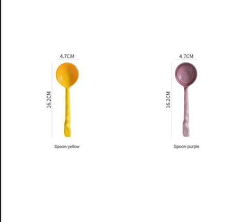 Colorful Ceramic Spoon Set - Bring Vibrancy to Your Kitchen - Mix C 2pcs