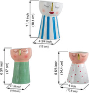 3 pieces set Ceramic Vases - WHITE