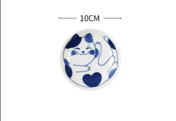 Cute Cat Ceramic Plate and Bowl - A-4 inch - Home decor