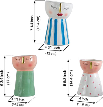 3 pieces set Ceramic Vases - WHITE