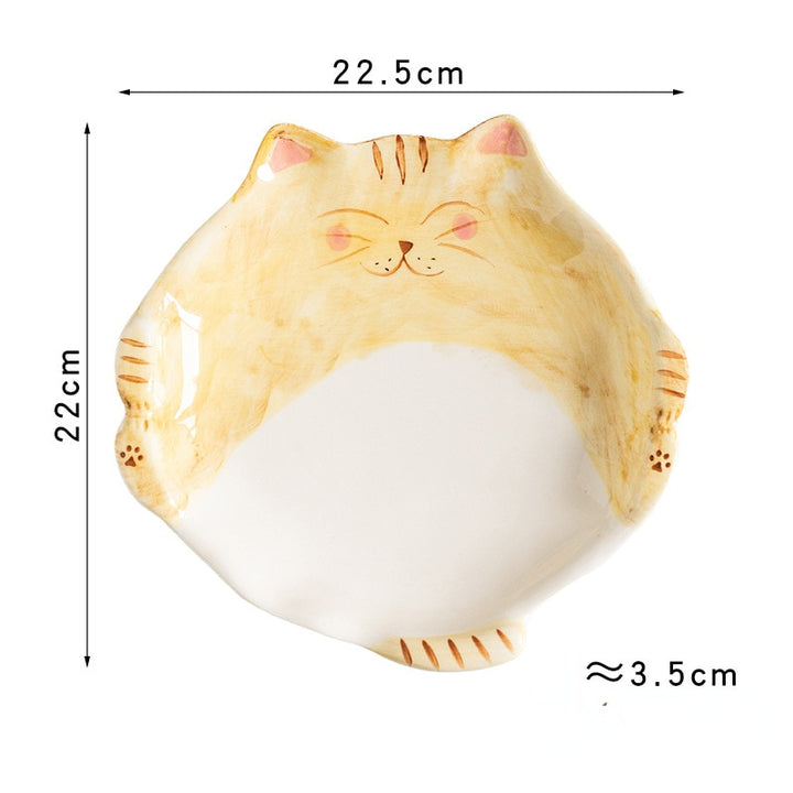 Cute Cat Shape Ceramic Plate - Home decor