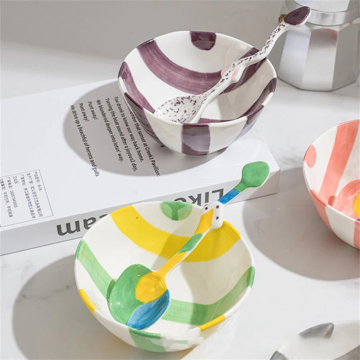 colorful ceramic spoons with unique, artistic designs