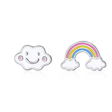 925 Sterling Silver Women Jewelry | Asymmetric Stud Earrings - F32 - Jewellery