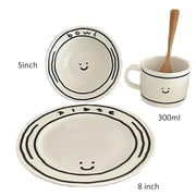 Cheerful Ceramic Dinnerware Set: Plate Bowl and Mug