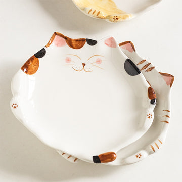 Cute Cat Shape Ceramic Plate - Home decor