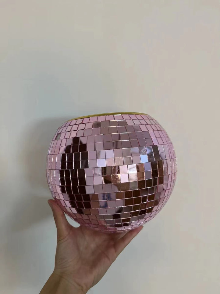 Disco Ball Planter - 15CM-Pink - Home decor