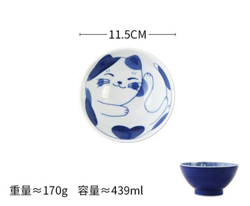 Cute Cat Ceramic Plate and Bowl - A-4.5 inch - Home decor