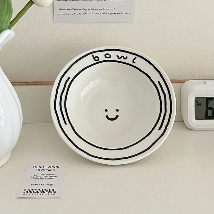 Cheerful Ceramic Dinnerware Set: Plate Bowl and Mug - 5 inch / 5-8 inches