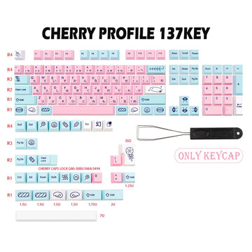 gmk-key acid house keycap cherry profile for mx switch gk61 64 108 6.25u/7u space bar sweet girl dye sublimation anime japan key us jp font 137key