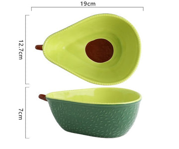 cute green avocado shape ceramic plate 7.5inch bowl