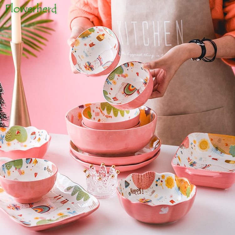 Ceramic Tableware | Pink tableware - Home decor