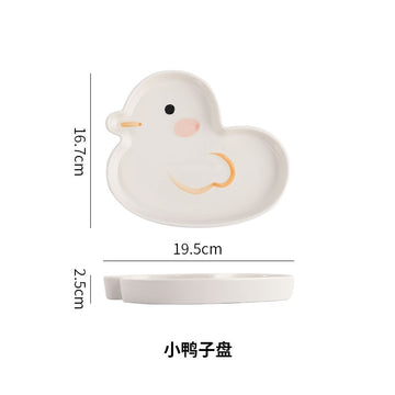 children's plates white-swan / 8 inch