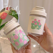 Kawaii Water Bottle With Straw and strap | 480ml water bottle |BPA-free water bottle - Water bottle