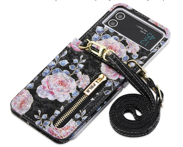 Crossbody Phone Case for Samsung Galaxy Z Flip 4 - Galaxy Z Flip4 5G / Black - phone case