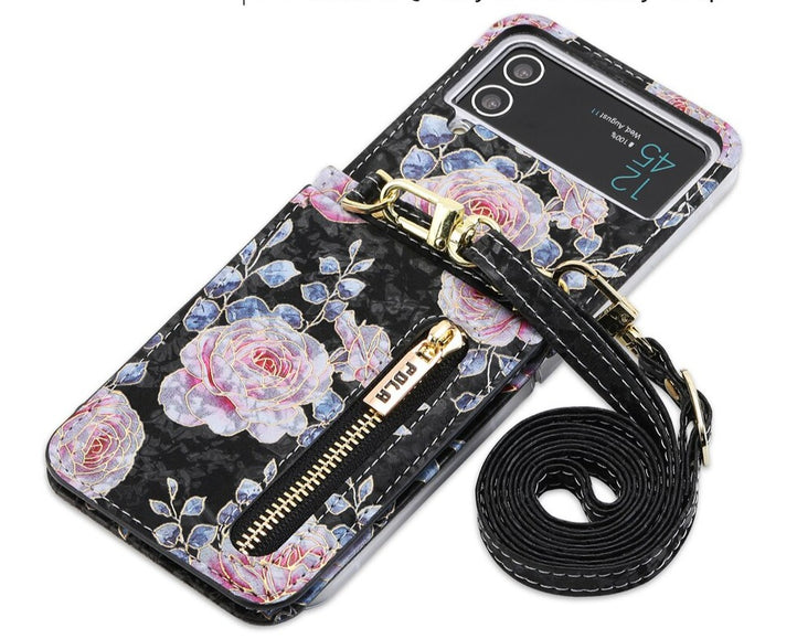 Crossbody Phone Case for Samsung Galaxy Z Flip 4 - Galaxy Z Flip4 5G / Black - phone case
