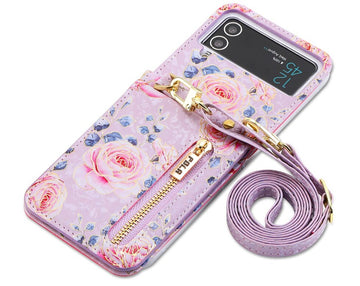 Crossbody Phone Case for Samsung Galaxy Z Flip 4 - Galaxy Z Flip4 5G / Purple - phone case