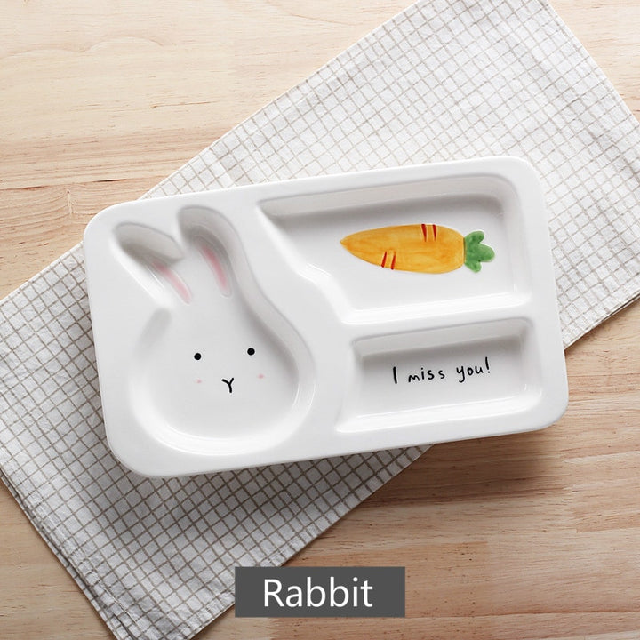 Children’s Cute animal Mea plate | cartoon ceramic dinner plate | rabbit plate | elephant plate | Giraffe Plate