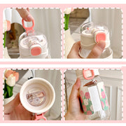 Kawaii Water Bottle With Straw and strap | 480ml water bottle |BPA-free water bottle - Water bottle