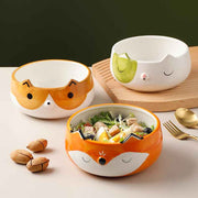 Ceramic Fox Cat Dog Bowls | Cute Animal Bowl | Children Tableware - Home decor