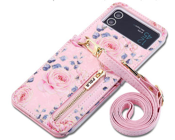 Crossbody Phone Case for Samsung Galaxy Z Flip 4 - Galaxy Z Flip4 5G / Pink - phone case