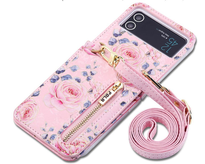 Crossbody Phone Case for Samsung Galaxy Z Flip 4 - Galaxy Z Flip4 5G / Pink - phone case