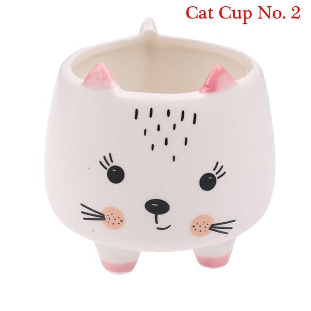 succulent animal planters pussycat