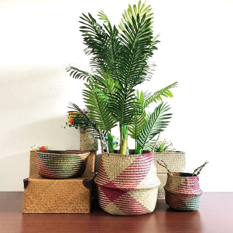 small woven plant basket Seagrass plant baskets