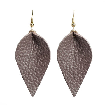 leather earrings grey