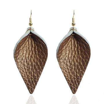 leather earrings brown