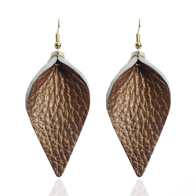 leather earrings brown