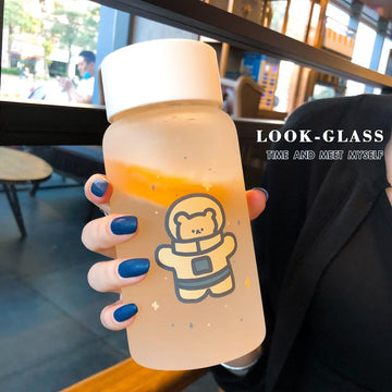 500ml kawaii eco friendly glass tumbler