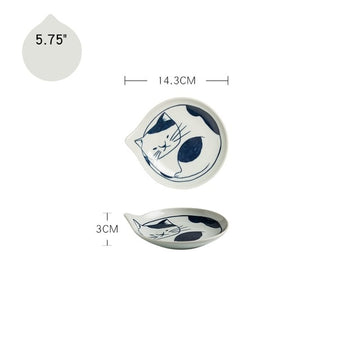 japanese style ceramic teardrop dishes plates 5.75 c