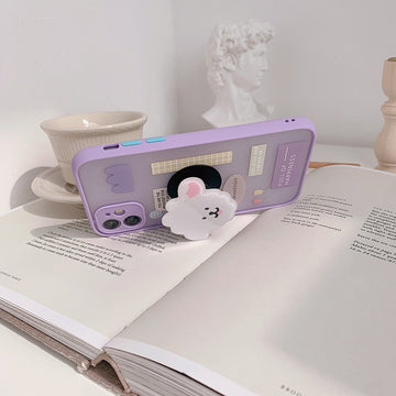 iphone case with cute korean sheep holder