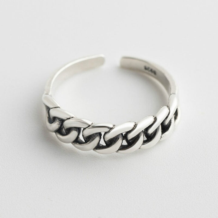 925 sterling silver cuban link ring