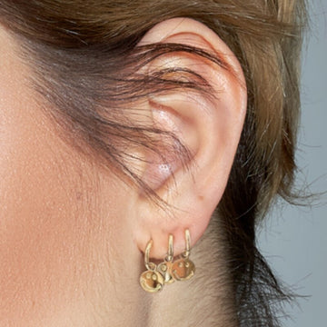 smiling face hoop earrings