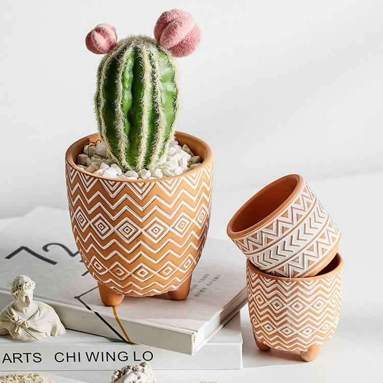 boho terracotta plant pots