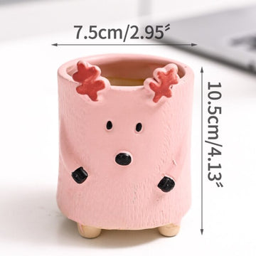 succulent ceramic animal planters reindeer