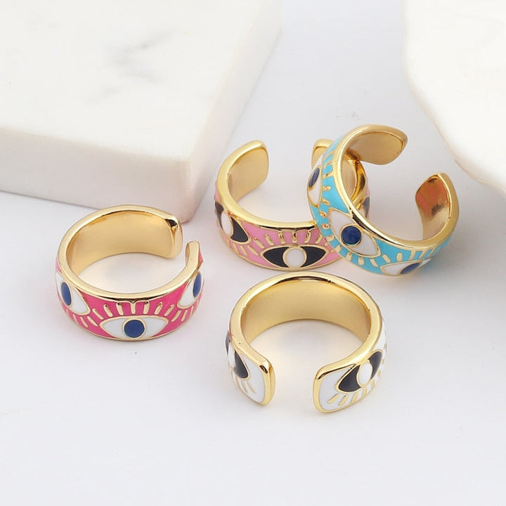 enamel engrave cute friendship ring