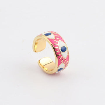 enamel engrave cute friendship ring resizable / rose