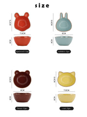 set of cute cartoon ceramic plate