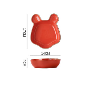 set of cute cartoon ceramic plate squirrel-1pc