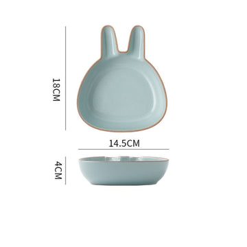 set of cute cartoon ceramic plate rabbit-1pc
