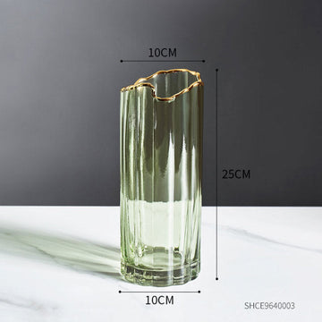 minimalist flower vase green