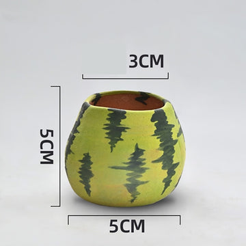 cute watermelon plant pots set | mini succulent flower pot with drainage hole b 1pcs