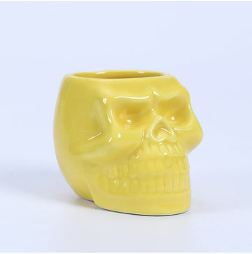 skull shape ceramic succulent flower pot