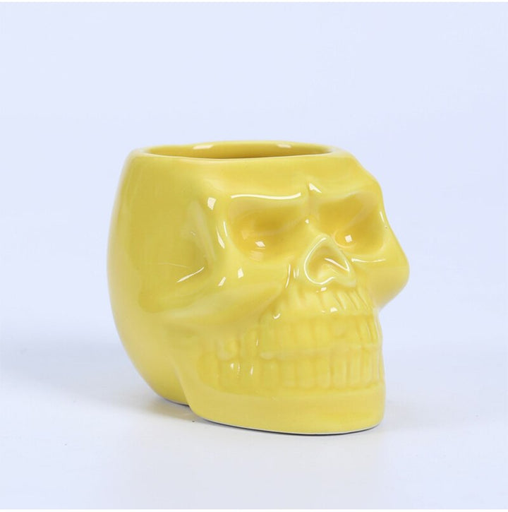 skull shape ceramic succulent flower pot